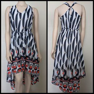 Pinky High Low Tank Style Dress Geometric Sz S NWT